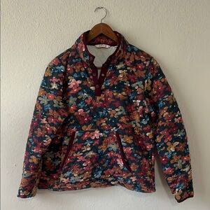 Orvis Floral Button Closure Pullover Jacket